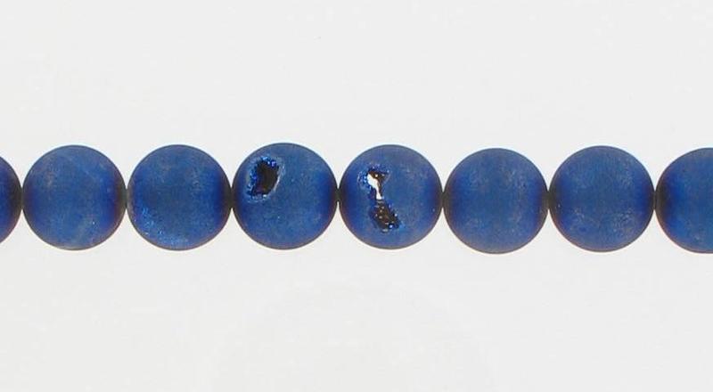 11540122 Agate W/ Druzy 12mm Blue