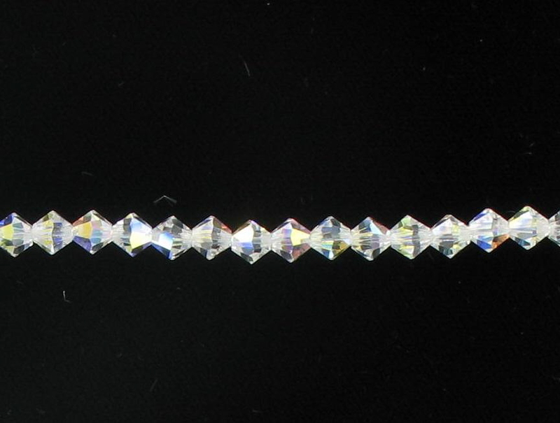 27002541 Preciosa Clear Ab 4mm Bicone, 31 Beads