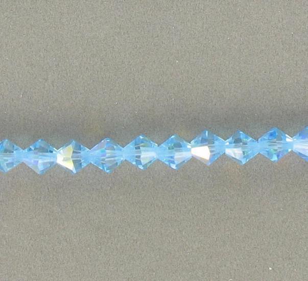 27022541 Preciosa Aqua Ab 4mm Bicone, 31 Beads