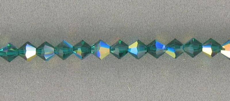27072531 Preciosa Emerald Ab 3mm, 42 Beads